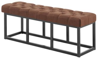Clp Clp - Panca Design Amun In Metallo Nero Opaco E Tessuto Marrone 120 Cm