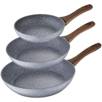 San Ignacio Set 3 Sartenes &Oslash;22 &Oslash;26 Y &Oslash;28 Daimiel, Aluminio Forjado, Inducci&oacute;n - Gris