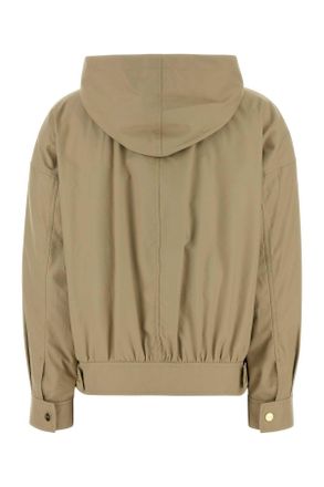 MM Studio Womens Beige Cotton Risorsa Jacket Coloniale Giubbini