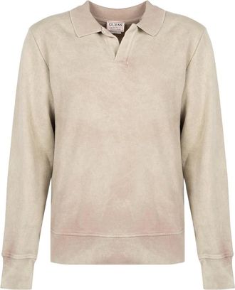 Guess Felpa con colletto polo - - Sweatshirts & Hoodies - Uomo - Beige - L
