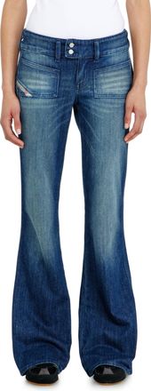 Diesel Bootcut Jeans Low Waist D-Hush - Jeans - Woman - Blue