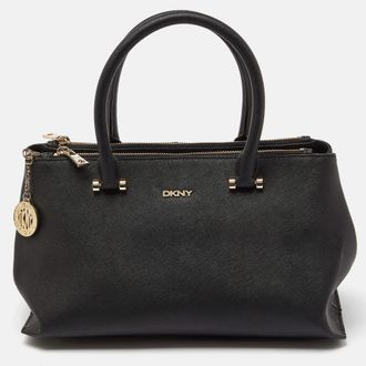 DKNY Dkny Black Saffiano Leather Bryant Park Zip Tote