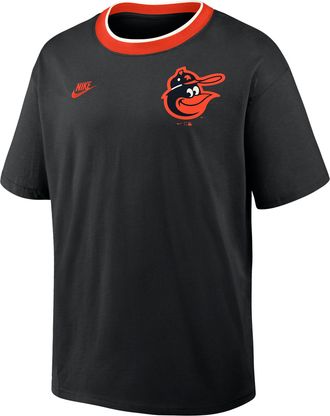 Nike Baltimore Orioles Cooperstown Ringer Nike Mens MLB T-Shirt in Black | 045Q0H69BBI-N3R