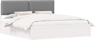 vidaXL Estructura De Cama Con Cabecera Tapizada Gris Claro Vidaxl