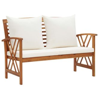 vidaXL Banco De Jard&iacute;n Con Cojines 119 Cm Madera Maciza De Acacia Vidaxl