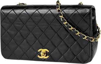 Chanel Pre-owned Matelasse Schoudertas - Dames - Vintage Schoudertas - Zwart - ONE Size - Leer - Vintage