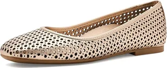 Vionic Orinda Perf Womens Flat Shoes Gold Leather : 9.5 M