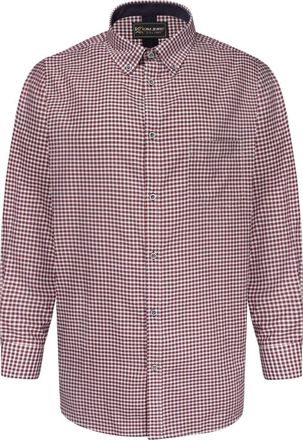 KAM Gingham Check Shirt Long Sleeve Button Down Casual Mens Plus Size 6302LS (UK, Alpha, 8XL, Plus, Regular, Navy)
