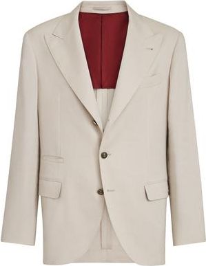 Brunello Cucinelli Blazer with peak lapel in Buff at Nordstrom, Size 50 It