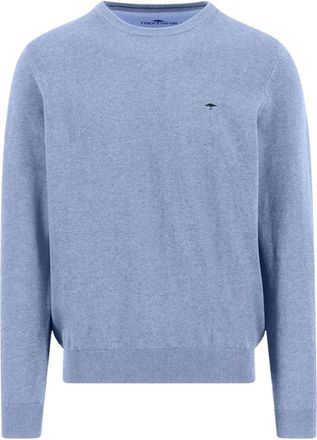 Fynch-Hatton Klassieke trui met ronde hals - Heren - Truien - Blauw - Maat: L Katoen