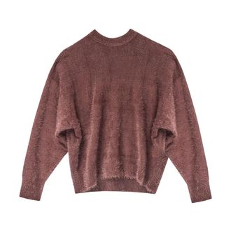Moschino Maglione Nuvola - Dames - Ronde hals truien - Bruin - M - Wol - Truien & Vesten