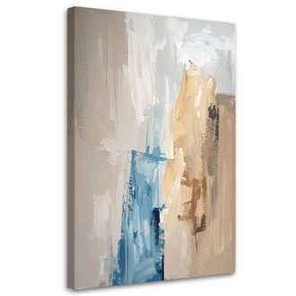 Feeby Cuadro Sobre Lienzo, Abstracci&oacute;n Beige Y Azul, 80x120