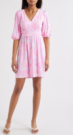Lilly Pulitzer Brightan Floral Fit & Flare Dress in Rousseau Pink Zen Garden at Nordstrom, Size 00