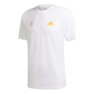adidas Snack Photo Tee Alphabet Logo Round Neck Short Sleeve White GE4667