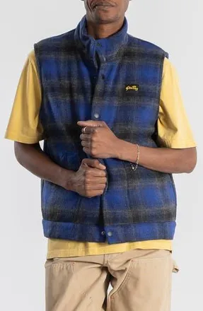 Stan Ray Plaid Cotton Flannel Vest in Navy at Nordstrom Rack, Size X-Large
