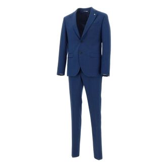 Manuel Ritz Single Breasted Suits, male, Blue, Size: XL Manuel Ritz Dresses