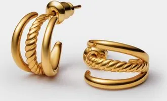 Katie Loxton Laia Waterproof Gold Illusion Hoop Earrings at Nordstrom