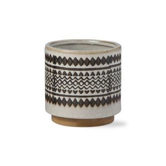 Tag Tanga Planter Stoneware Flower Pot with Base Decor in Beige at Nordstrom
