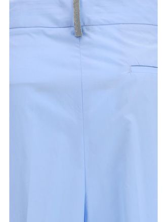 Fabiana Filippi Womens Trousers Filo Diamante Sky Blue Cotton