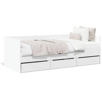 Berkfield Home Daybed with Drawers without Mattress White 75x190 cm Small Single