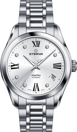 Eterna Kon Tiki Automatisch Horloge - Heren - Horloges - Grijs - ONE Size - Leer - Accessoires