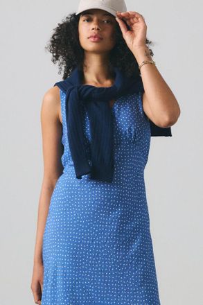 Levi's Brita Slip Dress - Women - L - Blue / Tovi Dot Delft