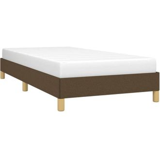 vidaXL Estructura de cama sin colchón tela marrón oscuro 90x200 cm Vidaxl