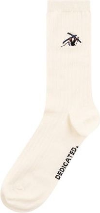 Dedicated Rib Socks Knivsta Ski Crash EMB Multifunktionssocken - Unisex | wei&szlig;