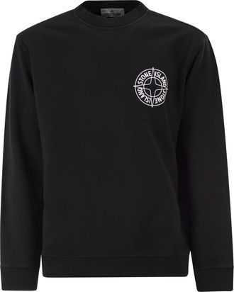 Stone Island oversized sweatshirt met ronde hals en Outline Compass-print