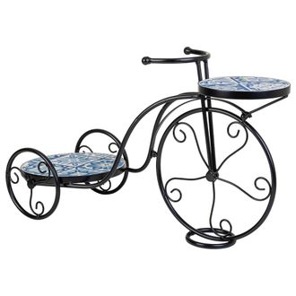 Wanderlust Deco Wanderlust Deco - Soporte Bici De Mosaico Y Forja Negro 67x26.5x43