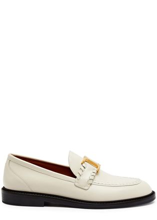 Chloé Marcie Leather Loafers - White - 39 (IT39 / UK6)