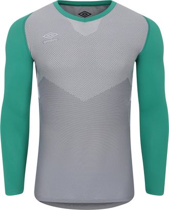 Umbro Mens Pro Long-Sleeved Base Layer Top (Golf Green/Grey) - Size Medium