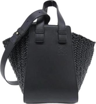 Loewe Pre-owned Hammock Compact Calf Lamb Shoulder Bag - Dames - Vintage Handtas - Zwart - ONE Size - Leer - Vintage