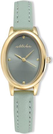 Ettika Oval Leather Strap Watch in Seafoam at Nordstrom Rack