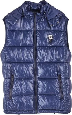 Karl Lagerfeld Vests, male, Blue, Size: M Piumino Leggero Smanicato Karl