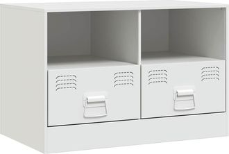 vidaXL Vidaxl - Mueble Para Tv De Acero Blanco 67x39x44 Cm