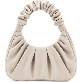 JW PEI Gabbi Ruched Faux Leather Hobo in Ivory at Nordstrom