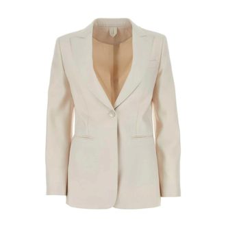 Max Mara Blazers, female, Beige, Size: 3XS Single-Breasted Tailored Blazer
