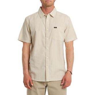Quiksilver Dobby Stripe Classic Short Sleeve Cotton Button-Up Shirt in Bone White at Nordstrom Rack, Size Xx-Large