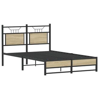 Berkfield Home Decorative Bed Frame without Mattress Sonoma Oak 120x200 cm Engin in Brown | Size: Small Double