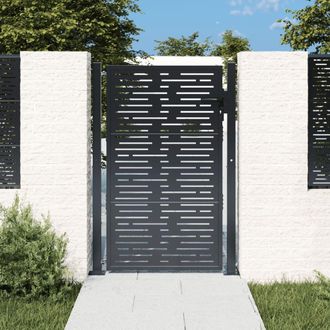 Berkfield Home Garden Gate Anthracite 105x155 cm Steel Square Design