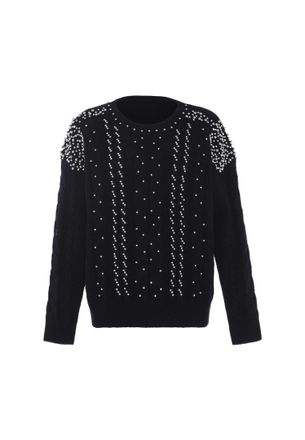 Faina Gebreide trui Dames zwart