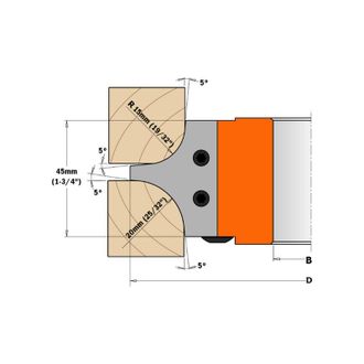 CMT 695.004.15 Coppia Coltelli Raggio Concavo Hw R=15/20 (45x34,5x2)