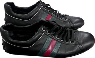 Gucci Black WebStripe Trainers Size 42