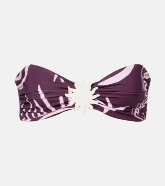 Cala de la Cruz Maple printed bandeau bikini top