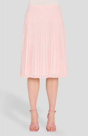 Tahari by ASL Pleated Chiffon Skirt in Tea Rose at Nordstrom, Size 14
