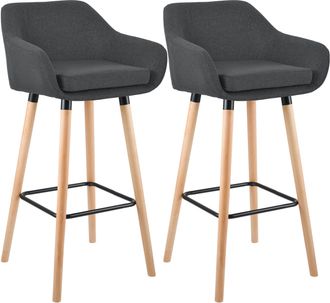 Clp Clp - Set De 2 Taburetes Grant En Tela Gris Oscuro