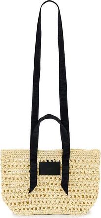 AllSaints Mini Celayne Straw Tote in Unbleached White at Nordstrom
