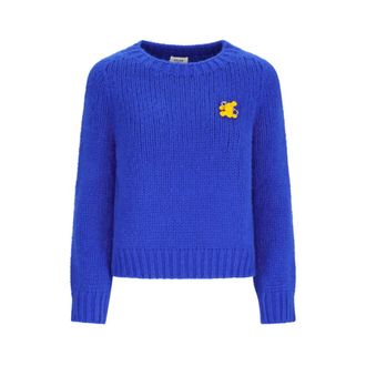 Celine Crewneck Jumper - female - CELINE - Cashmere Knitwear - Blue - XS - Knitwear