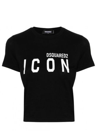 Dsquared2 Black Black Logo Print T-Shirt